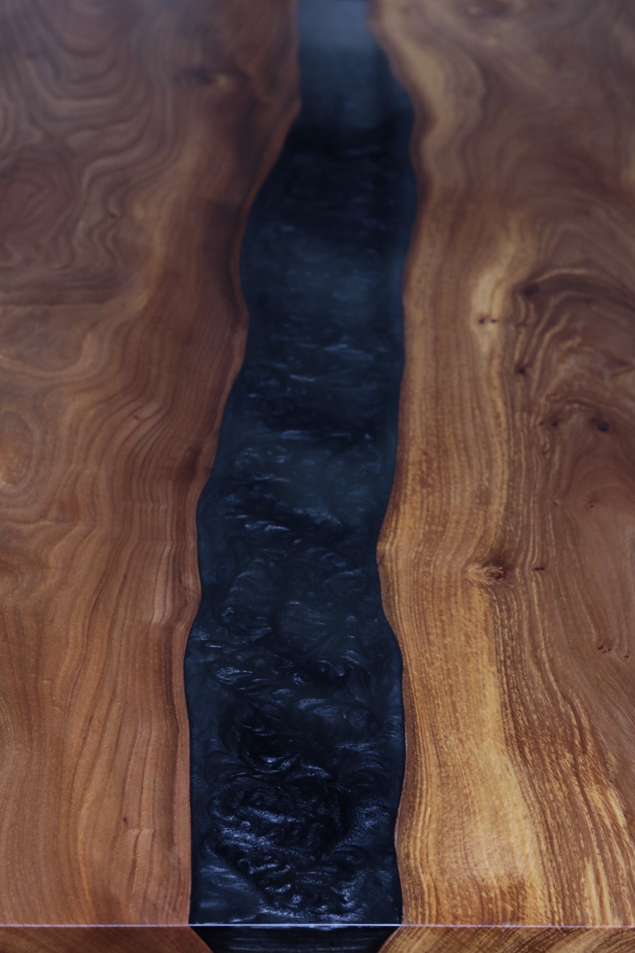 Anthracite Elm Live Edge Epoxy River Table
