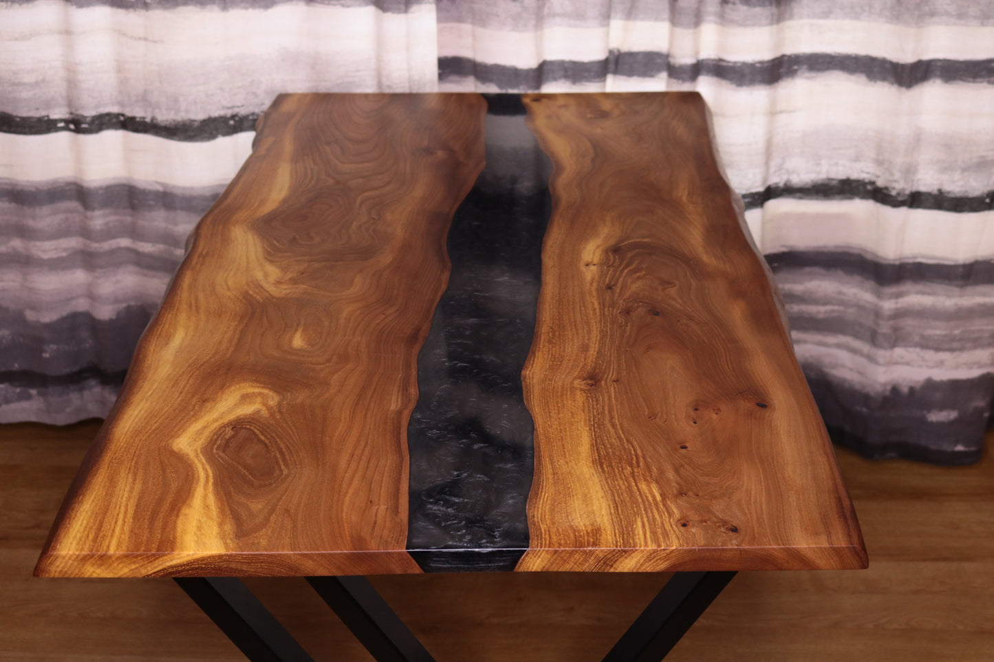 Anthracite Elm Live Edge Epoxy River Table
