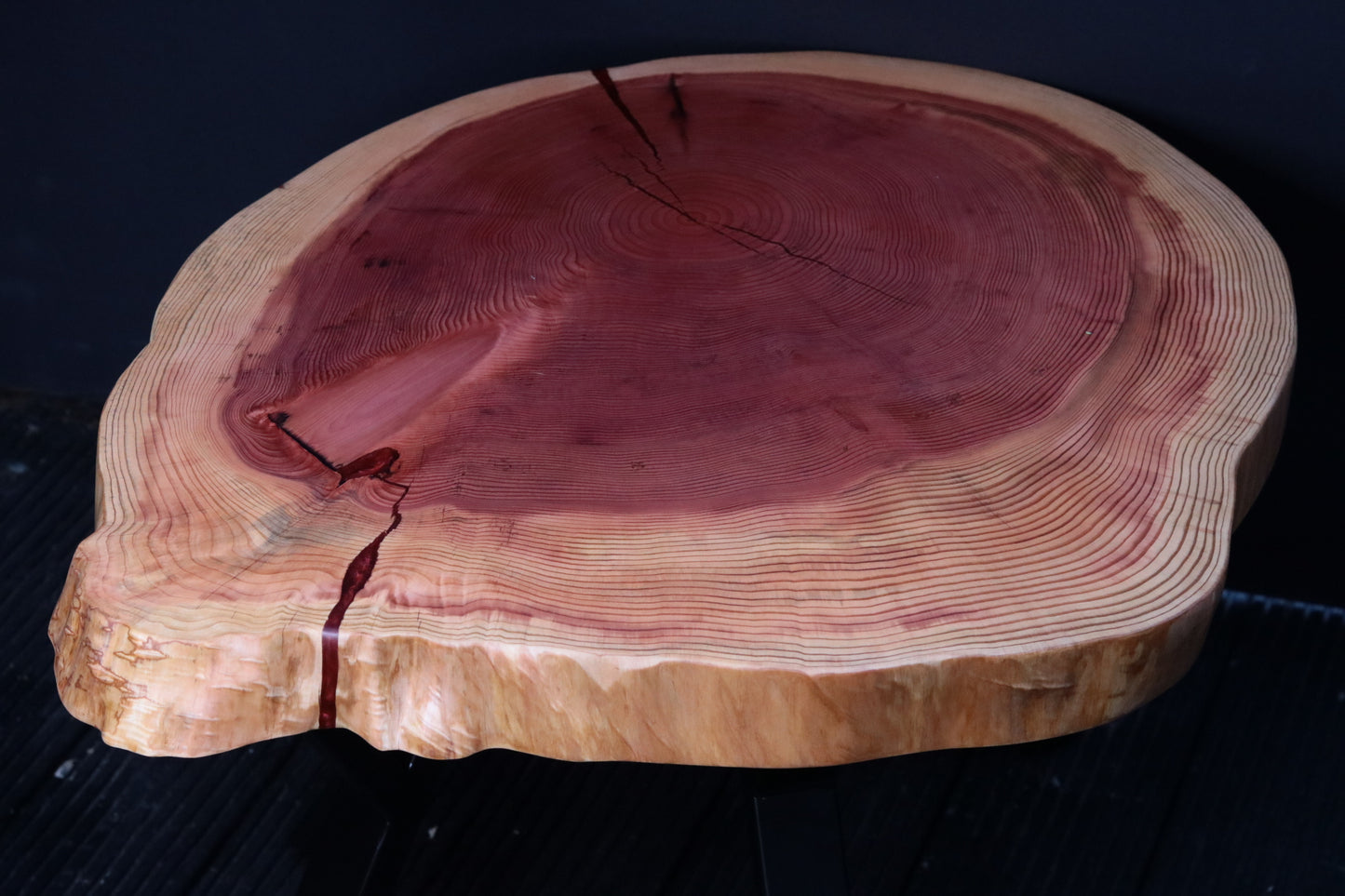 Red Wood Cookie Coffee Table