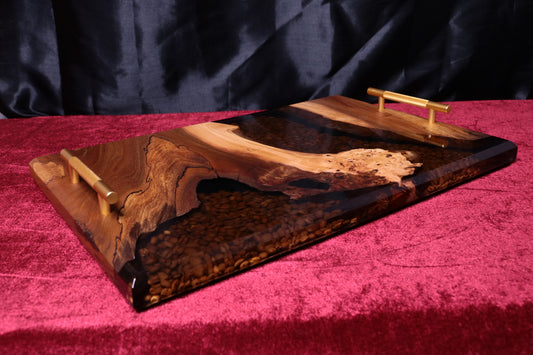 Coffee Bean Infused Burl Elm Serving Board